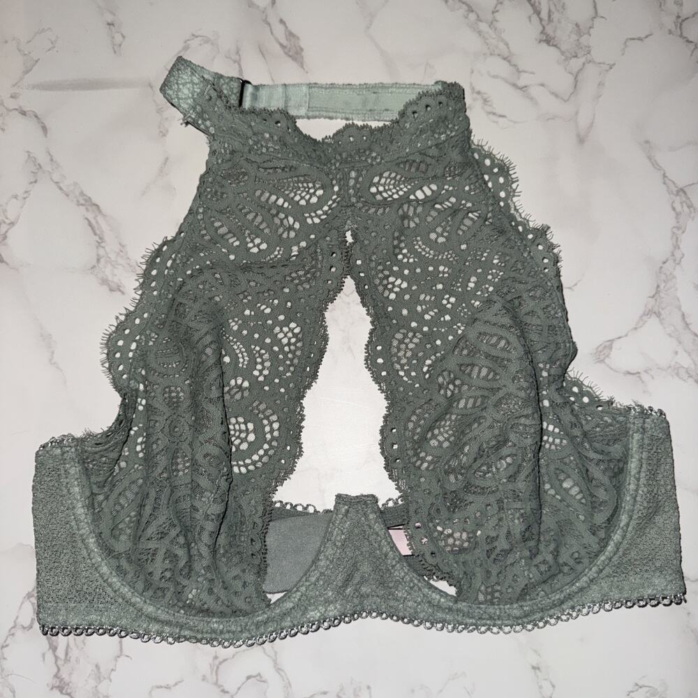 Victoria’s Secret Dream Angels Light Green Halter Unlined Demi Bra 36D Underwire